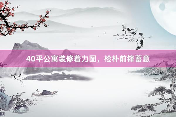 40平公寓装修着力图，检朴前锋蓄意